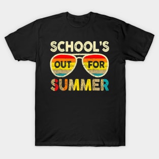 Retro Last Day Of School Cool Teacher Schools Out For Summer T-Shirt